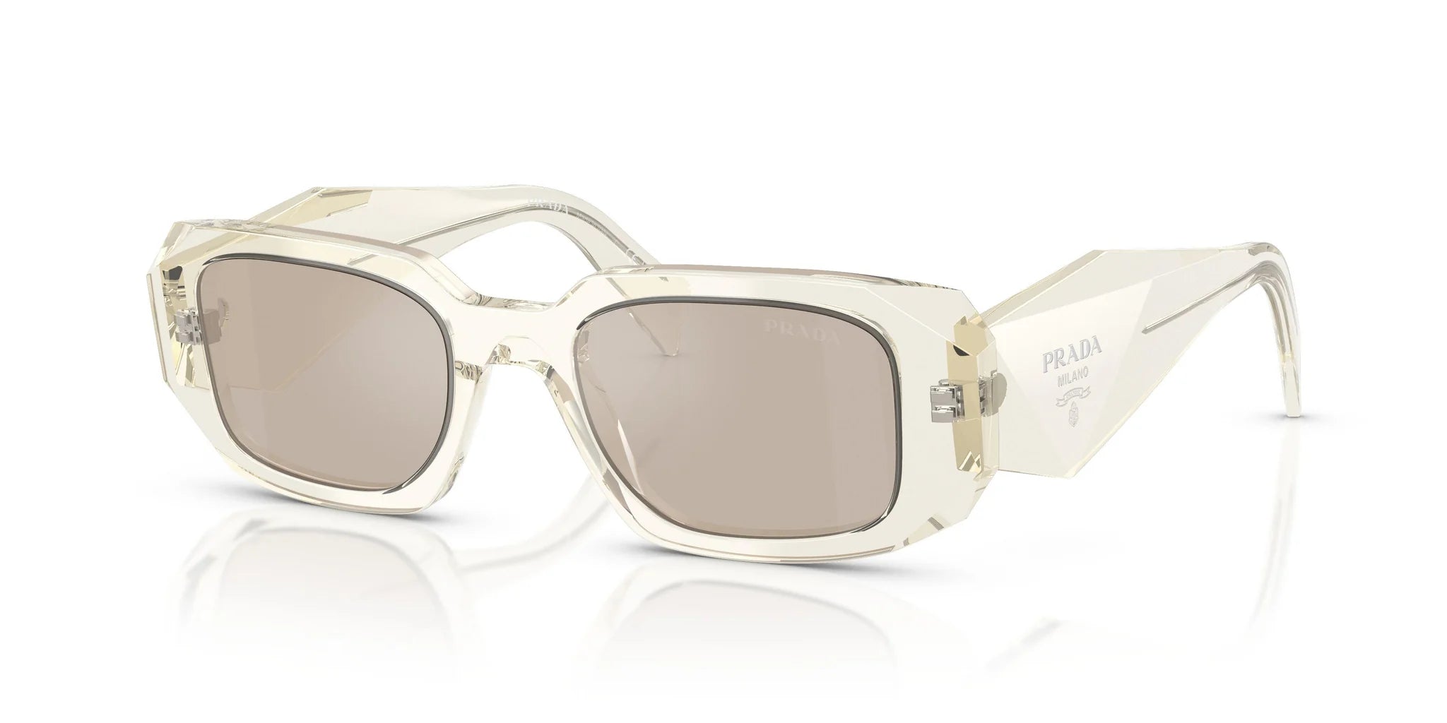 Prada Sunglasses SPR 17W-F 19X-30N Crystal Champagne Silver Mirror