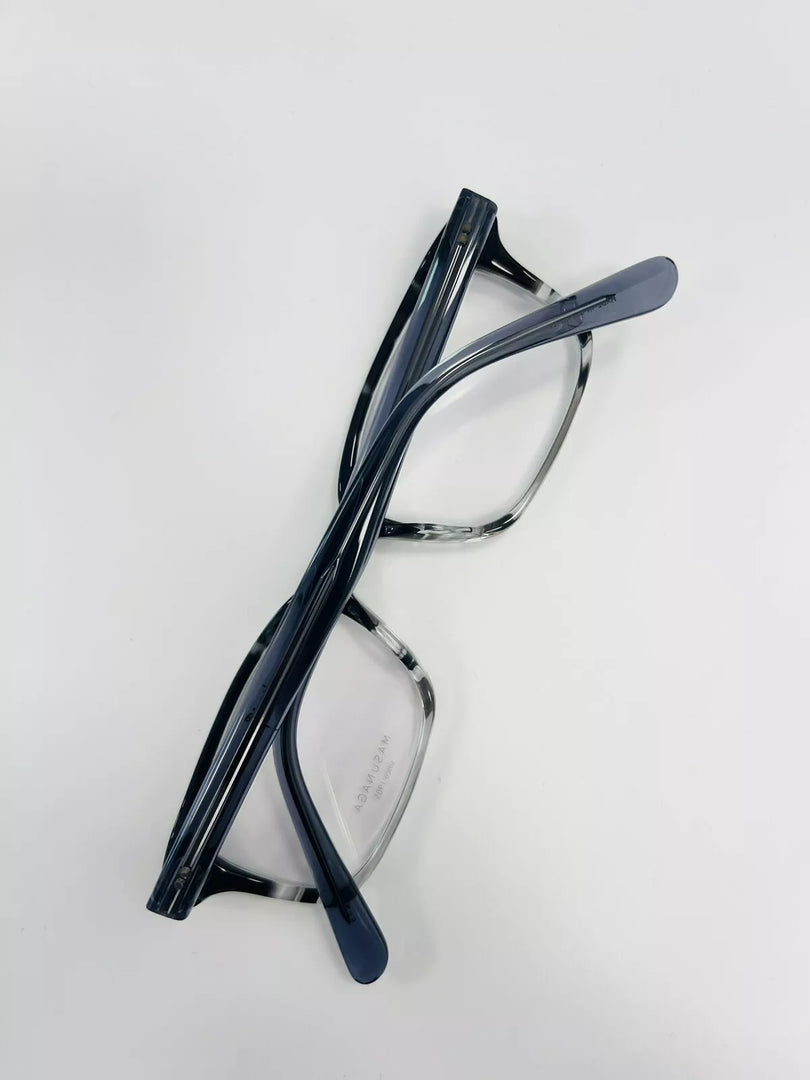 Masunaga 032 #89 Black Marble Square Eyeglasses