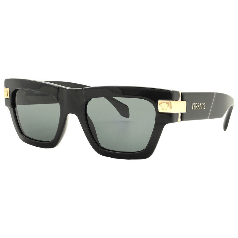 Versace Dark Grey Square Men's Sunglasses VE4464 GB1/87 52