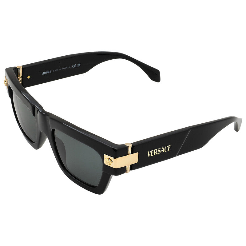 Versace Dark Grey Square Men's Sunglasses VE4464 GB1/87 52